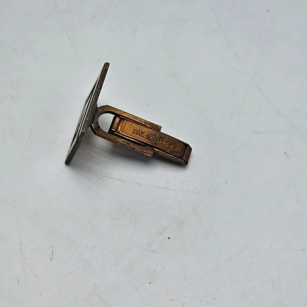 Vintage Cufflinks Copper Toned Square With Geometric Spiral